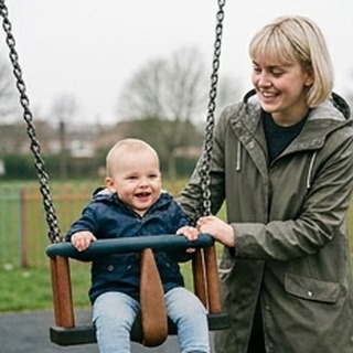 UK Mum playing happily