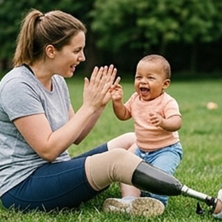 UK Mum playing outdoors