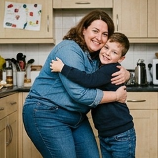 UK Mum smiling with toddler